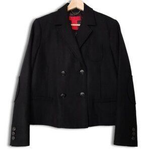 JOE FRESH Wool Blend Peacoat Double-Breasted Short Coat Jacket Black Sz M